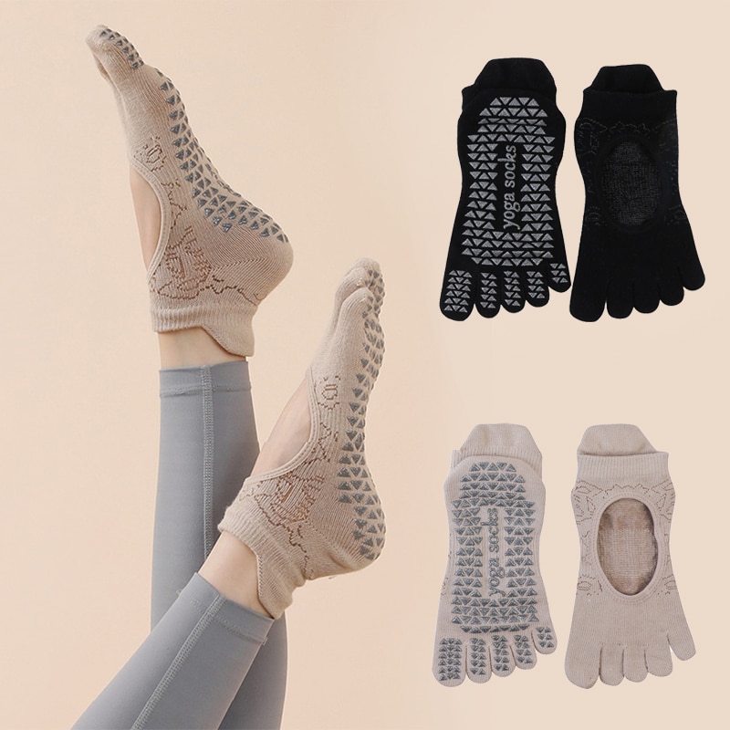 Pilates Yoga Grip Socks - Skarpetki z palcami do jogi wysokiej