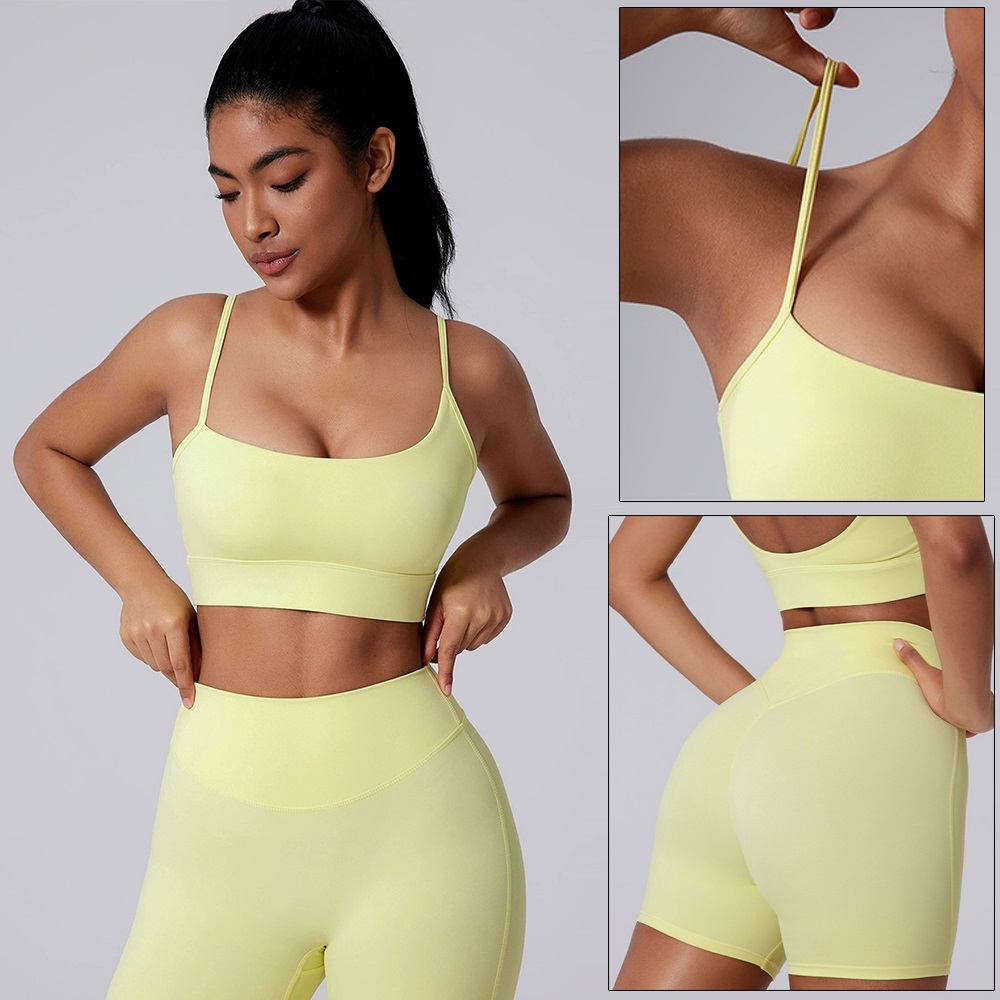 Żółty strój do jogi Cloud Hide – Pilates Yoga Wrap Top recenzja i cena